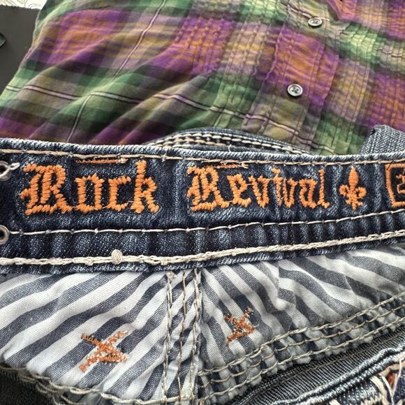 Rock Revival Jeans Womens 28 Jamila Bootcut Contrast Stitch Buckle Western - Picture 6 of 16